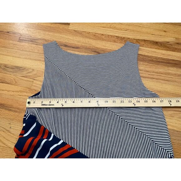 Anthropologie Maeve Cameron Women's L Blue Dress Fit & Flare Asymmetrical Hem - Picture 9 of 10